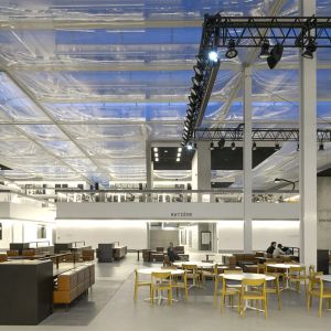 Main floor of the library covered by ETFE